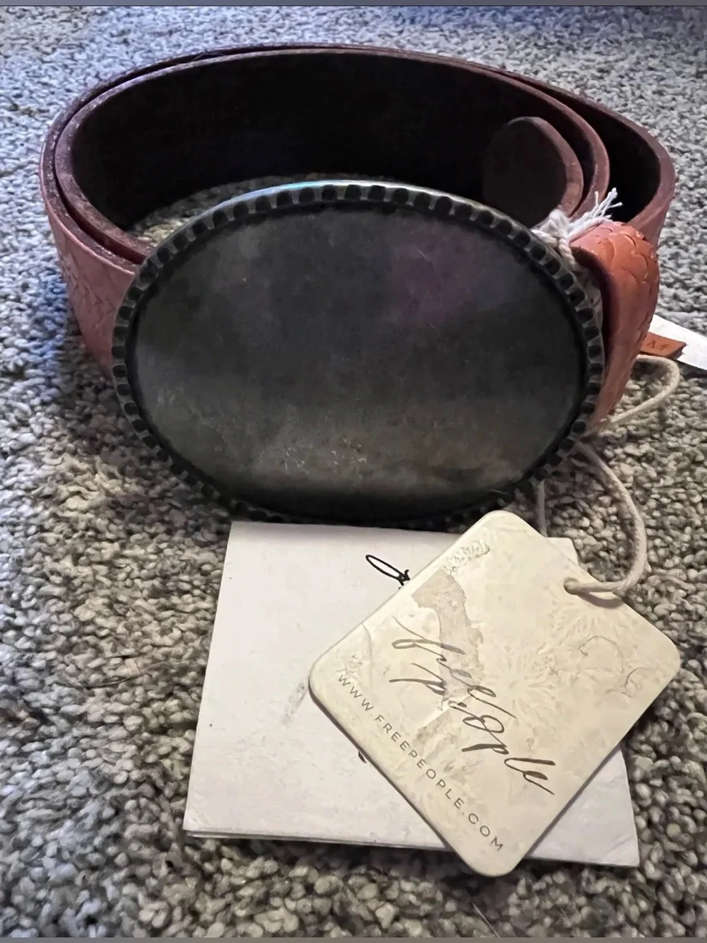 Free People Duke Concho Belt in Peachie Pie Size S/M NWT